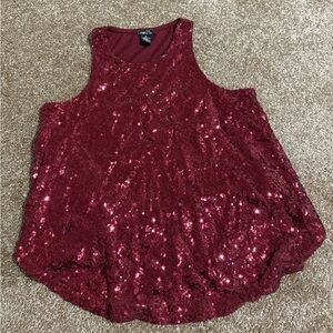 Rue21 Burgundy Sequin Tank Top